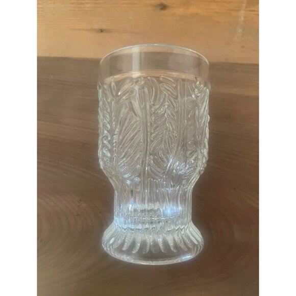 MCM Dansk Bohemian Style 8 oz Tumbler Glasses Set Of 4 Leaf Pattern Vintage - Picture 5 of 7